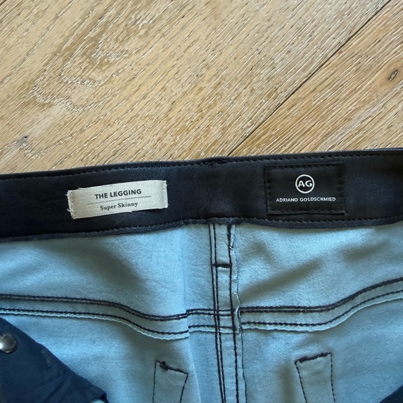 AG Adriano Goldschmied Blue Super Skinny Real Leather Leggings - Picture 7 of 11